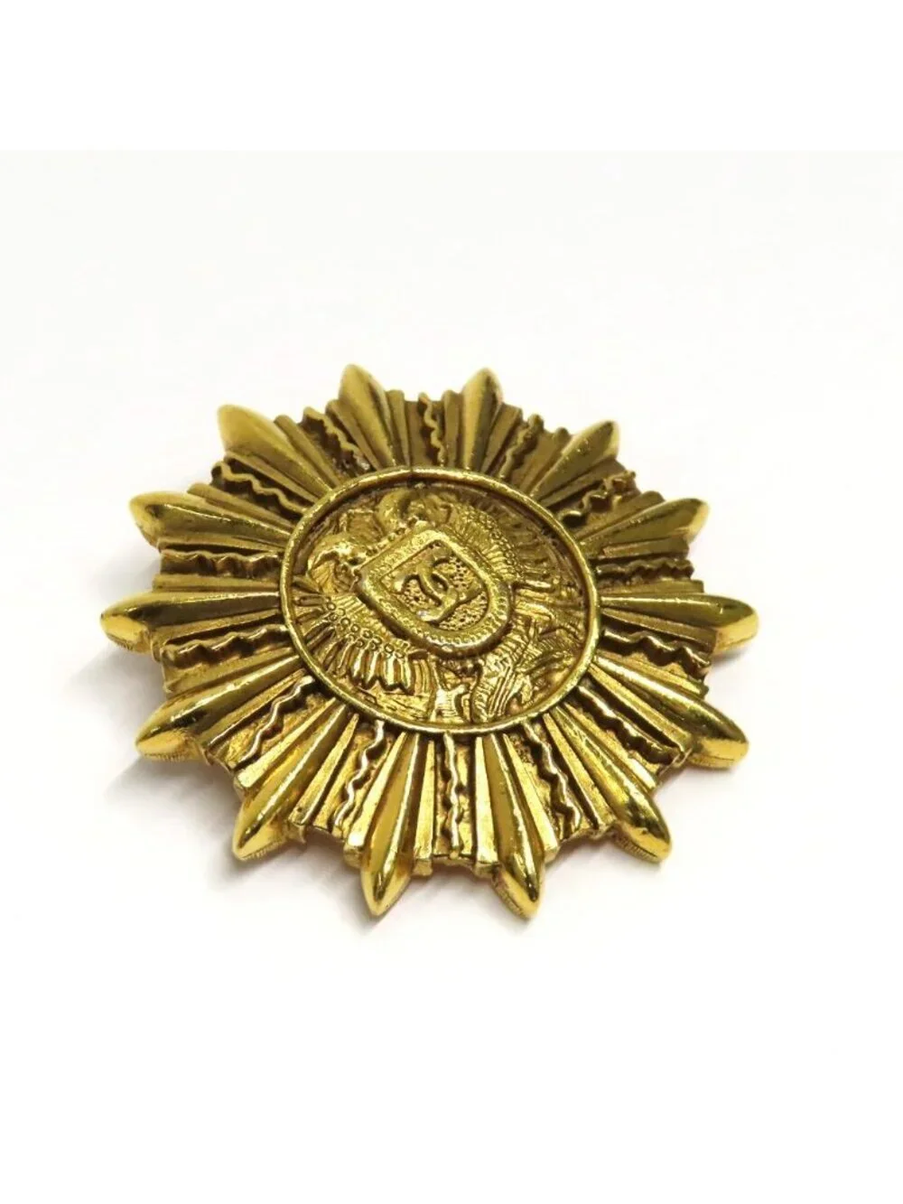 Chanel CC Logo Brooch Vintage Gold